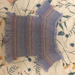 Rouched rainbow crop top